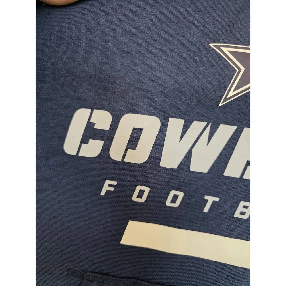 Dallas Cowboys Hoodie Sweatshirt Mens Medium Blue NFL Football Nike Training - Picture 6 of 16